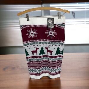 Ugly Christmas Sweater Skirt NWT Medium Red Green Women’s
